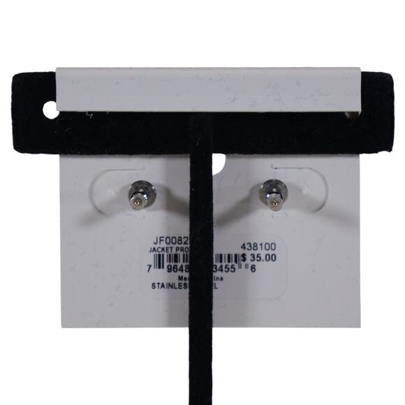 Fossil Ellis Disc Silver-Tone Stainless Steel Stud Earrings - NWT - Picture 4 of 5